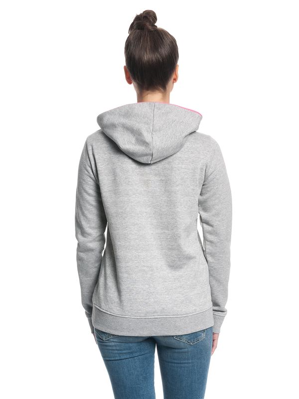 Nastrovje Potsdam Pussy Deluxe Logo Damen Schalkragenpullover Grau Meliert/pink