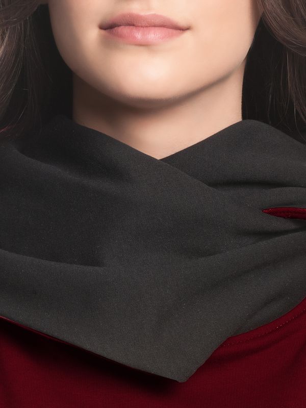 Nastrovje Potsdam Pussy Deluxe Logo Damen Schalkragenpullover Rot/schwarz