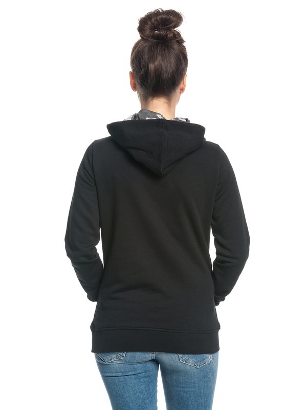 Nastrovje Potsdam Pussy Deluxe Logo Military Damen Schalkragenpullover Schwarz/grau Camouflage