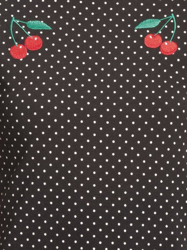 Nastrovje Potsdam Pussy Deluxe Mini Dots Basic Damen T-Shirt Schwarz Allover