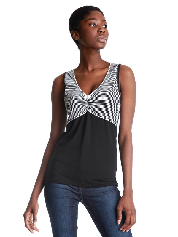 Nastrovje Potsdam Pussy Deluxe Mini Stripes Damen Tanktop Schwarz Allover