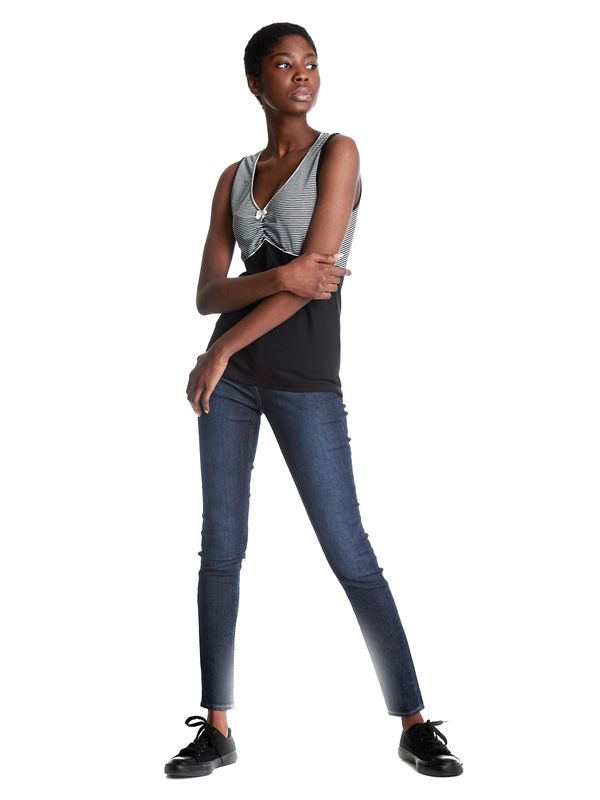 Nastrovje Potsdam Pussy Deluxe Mini Stripes Damen Tanktop Schwarz Allover