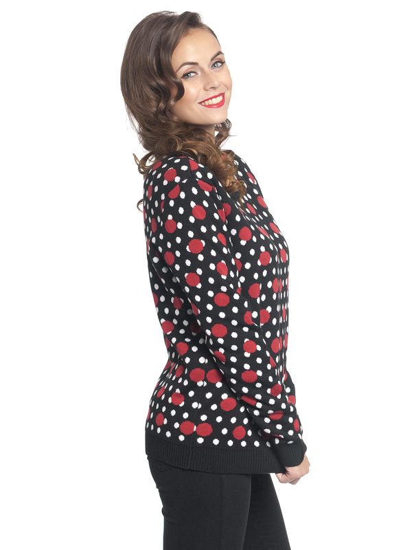 Nastrovje Potsdam Pussy Deluxe Mixed Dotties Knit Pullover Schwarz Allover