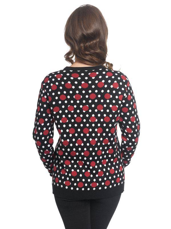 Nastrovje Potsdam Pussy Deluxe Mixed Dotties Knit Pullover Schwarz Allover