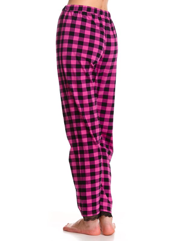 Nastrovje Potsdam Pussy Deluxe Pink Checkered Damen Schlafhose Schwarz/lightpink