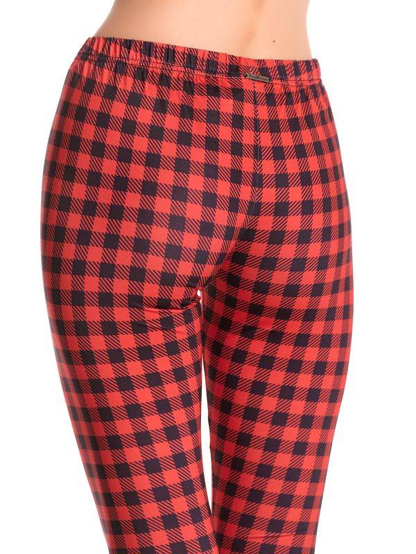 Nastrovje Potsdam Pussy Deluxe Red Checkered Damen Leggings Rot Allover