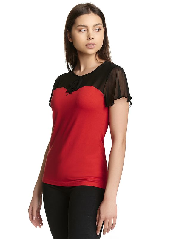 Nastrovje Potsdam Pussy Deluxe Red Lovley Chic Damen T-Shirt Rot