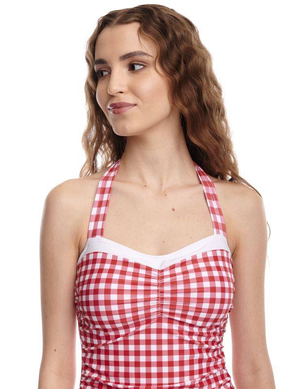 Nastrovje Potsdam Pussy Deluxe Red Plaid Damen Badeanzug Rot Allover