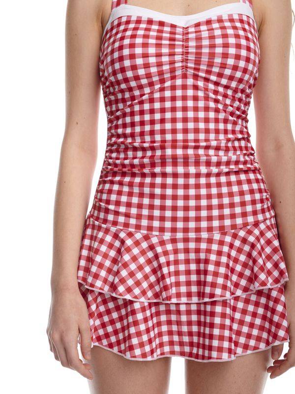 Nastrovje Potsdam Pussy Deluxe Red Plaid Damen Badeanzug Rot Allover