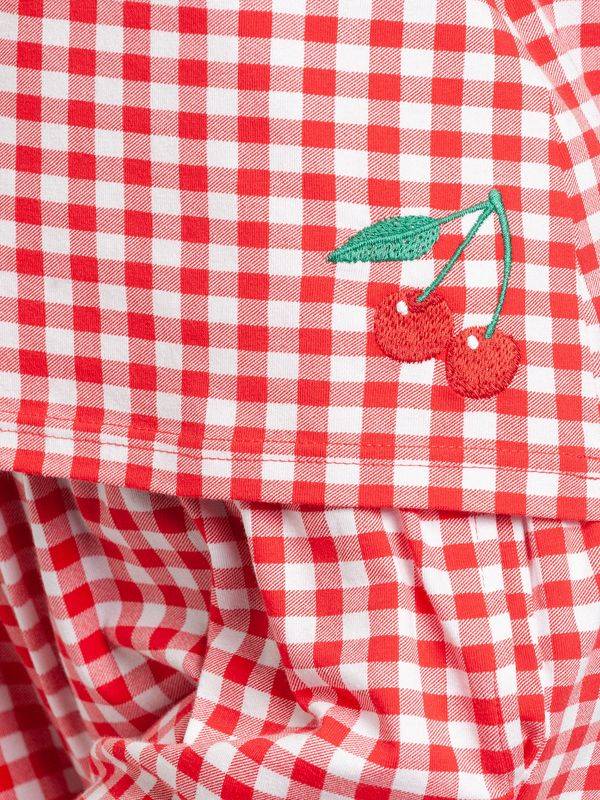 Nastrovje Potsdam Pussy Deluxe Red Plaid Damen Pyjama Rot Allover