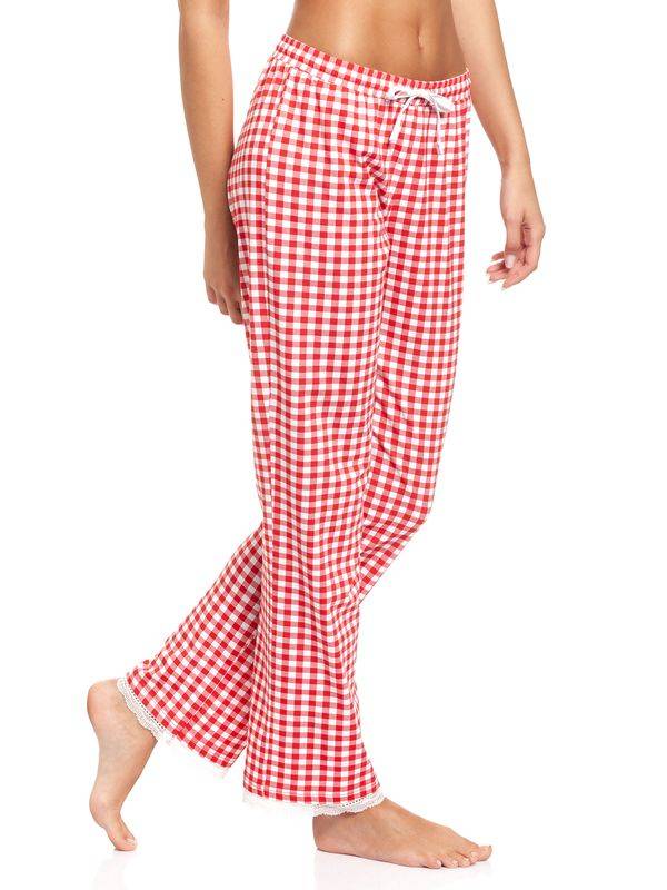 Nastrovje Potsdam Pussy Deluxe Red Plaid Damen Schlafhose Rot Allover