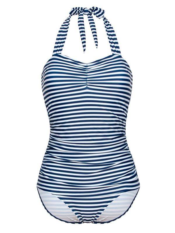 Nastrovje Potsdam Pussy Deluxe Sally Striped Damen Badeanzug marine allover