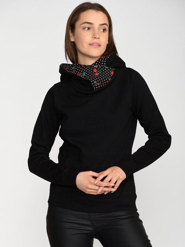 Nastrovje Potsdam Pussy Deluxe Special Cherries Shawl Hoodie Damen Kapuzenpullover Schwarz/allover