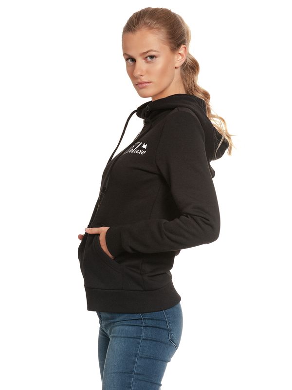 Nastrovje Potsdam Pussy Deluxe Stay Safe Lace Mask Damen Kapuzensweatjacke Schwarz