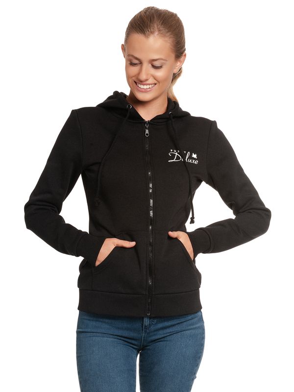 Nastrovje Potsdam Pussy Deluxe Stay Safe Lace Mask Damen Kapuzensweatjacke Schwarz