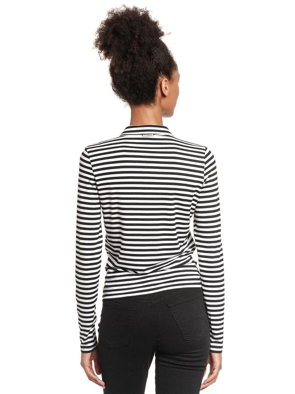 Nastrovje Potsdam Pussy Deluxe Stripes Damen Langarmbluse Schwarz/weiß