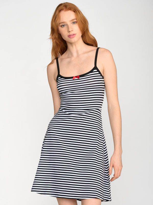 Nastrovje Potsdam Pussy Deluxe Stripey Classic Dress Female Schwarz/weiß