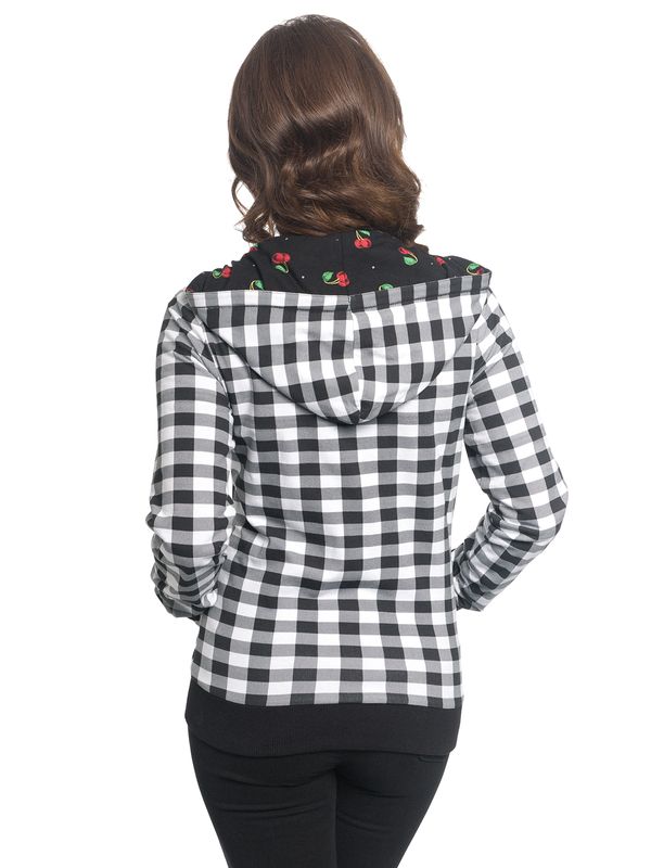 Nastrovje Potsdam Pussy Deluxe Vichy & Cherries Wendejacke Schwarz Allover