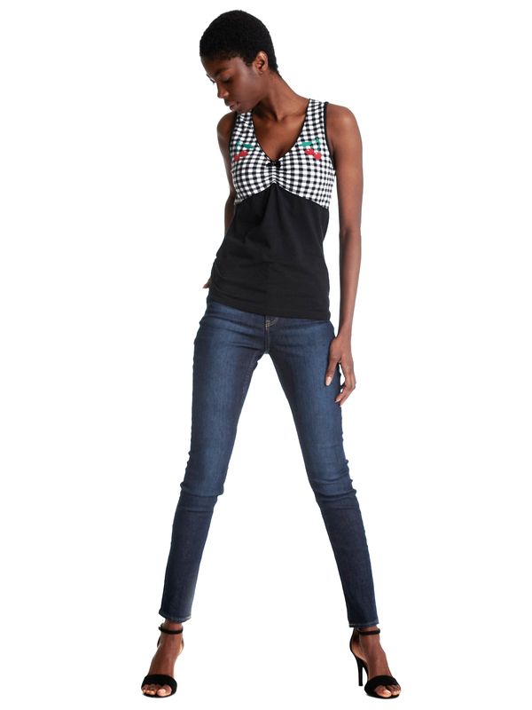 Nastrovje Potsdam Pussy Deluxe Vichy Cherry Damen Tanktop Schwarz/allover