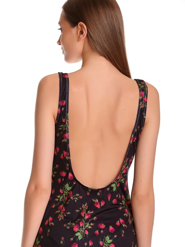 Nastrovje Potsdam Pussy Deluxe Vintage Rose Damen Strandkleid Schwarz Allover