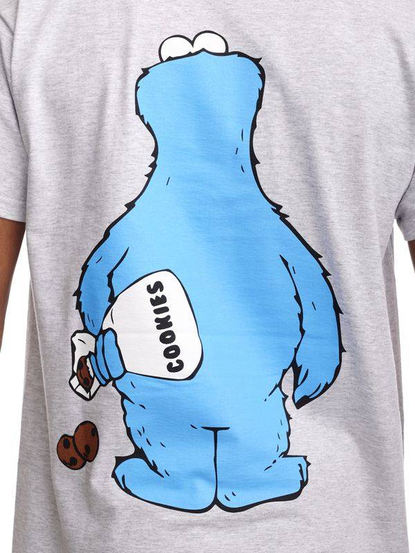 Nastrovje Potsdam Sesamstrasse Cookie Thief Herren T-Shirt Grau Meliert