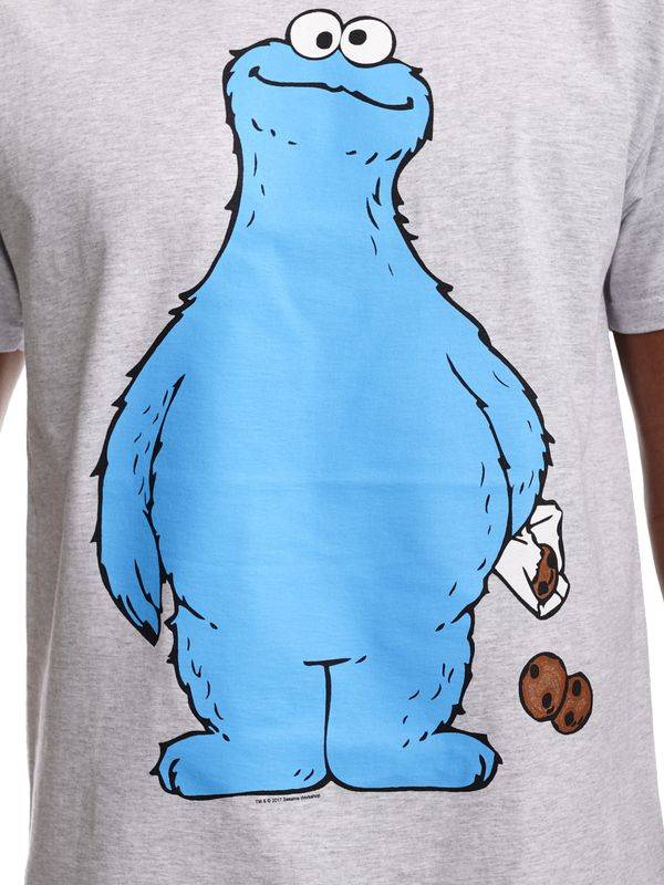 Nastrovje Potsdam Sesamstrasse Cookie Thief Herren T-Shirt Grau Meliert