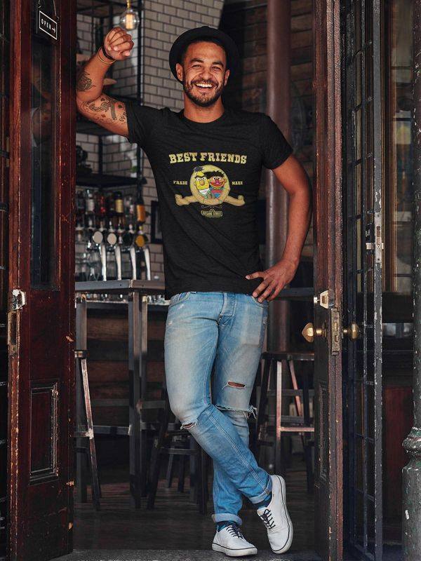 Nastrovje Potsdam Sesamstrasse Ernie & Bert Best Friends Herren T-Shirt Schwarz