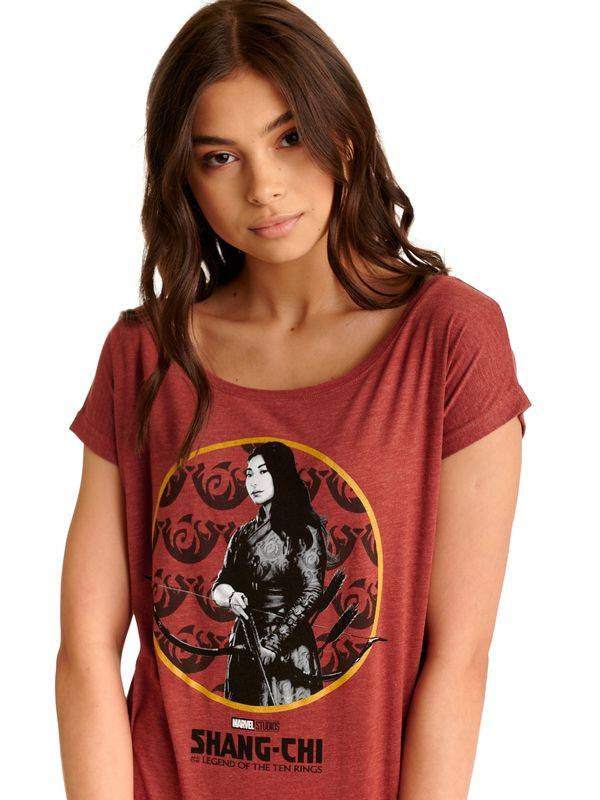 Nastrovje Potsdam Shang-Chi Shang-Chi Katy Damen Loose-Shirt Rot Meliert
