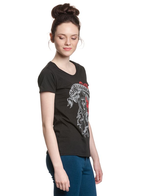 Nastrovje Potsdam Sons Of Anarchy Reaper & Roses Girl T-shirt Black
