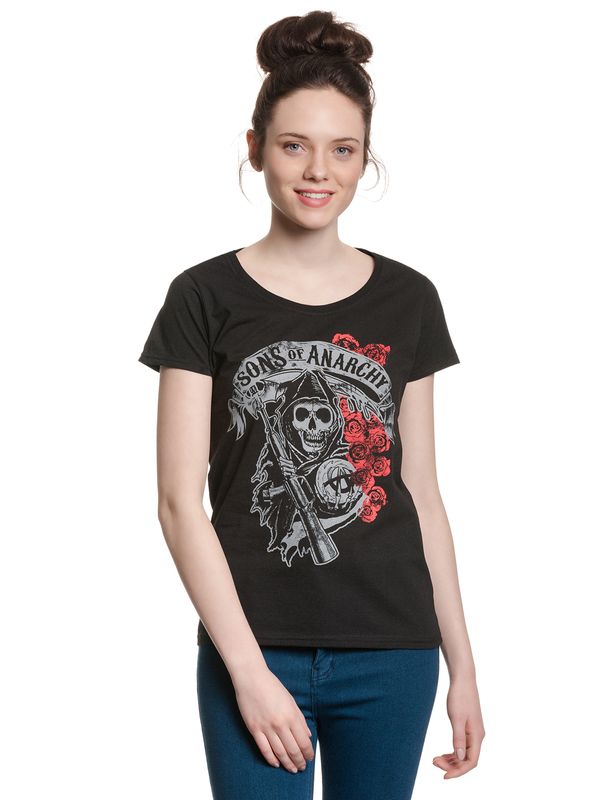 Nastrovje Potsdam Sons of Anarchy Reaper & Roses Girl T-shirt black