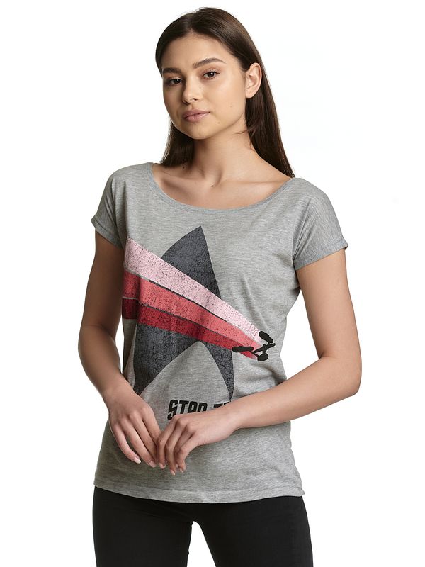 Nastrovje Potsdam Star Trek Free Flight Damen Loose-Shirt Grau Meliert