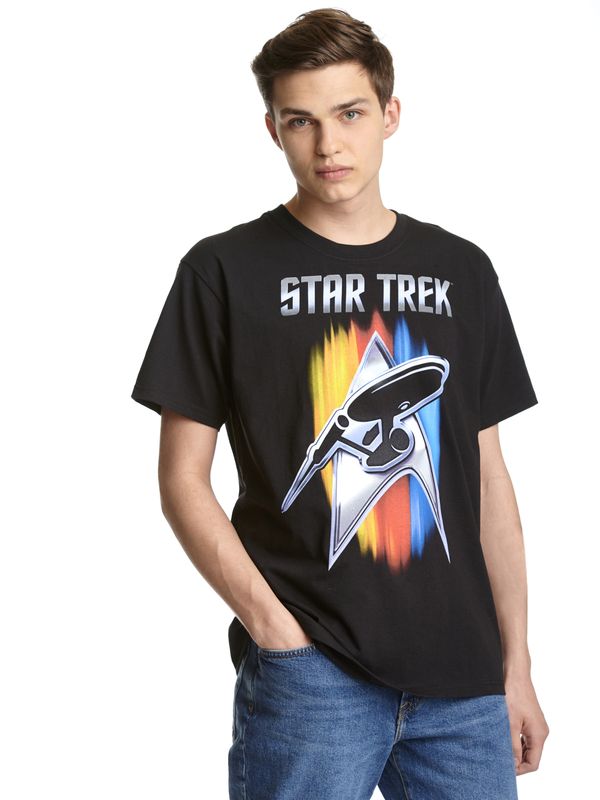 Nastrovje Potsdam Star Trek Shining Badge Herren T-Shirt Schwarz