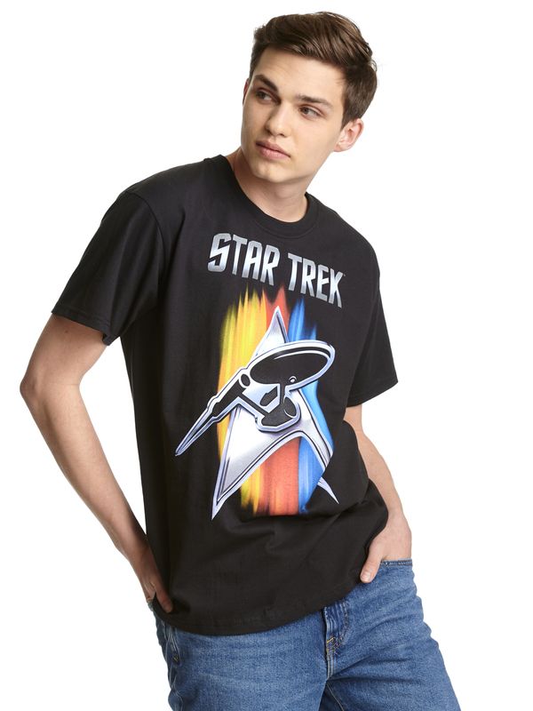 Nastrovje Potsdam Star Trek Shining Badge Herren T-Shirt Schwarz