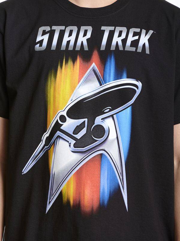 Nastrovje Potsdam Star Trek Shining Badge Herren T-Shirt Schwarz