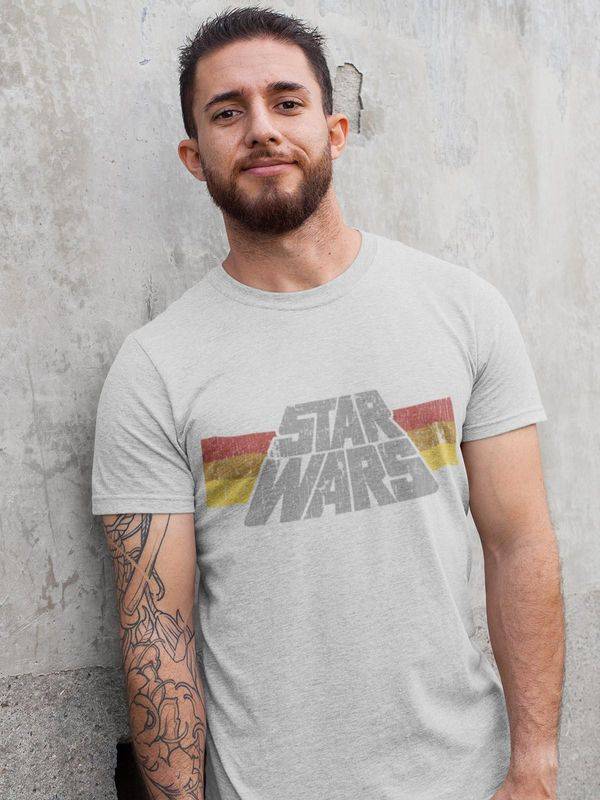 Nastrovje Potsdam Star Wars Vintage 77 Herren T-Shirt Grau Meliert