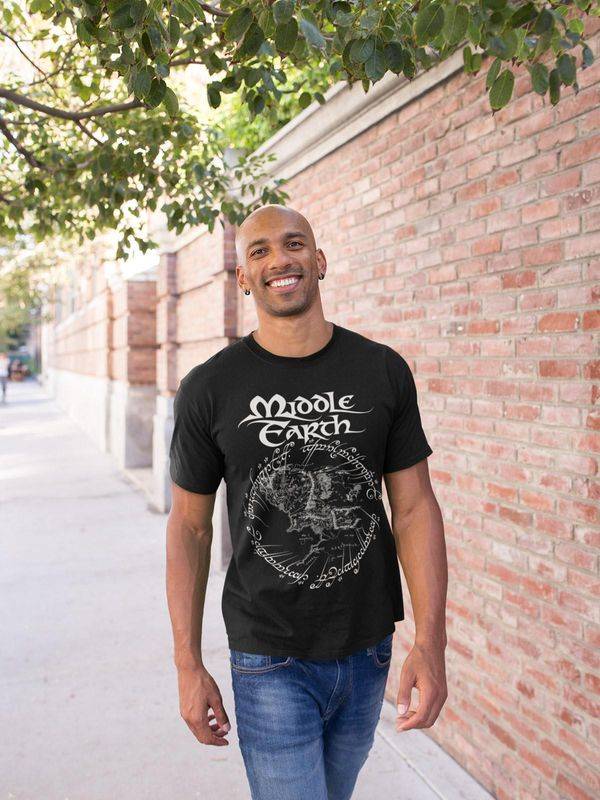 Nastrovje Potsdam The Lord Of The Rings Middle Earth Herren T-Shirt Schwarz