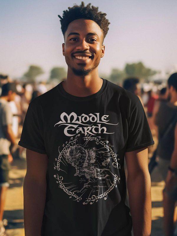 Nastrovje Potsdam The Lord Of The Rings Middle Earth Herren T-Shirt Schwarz