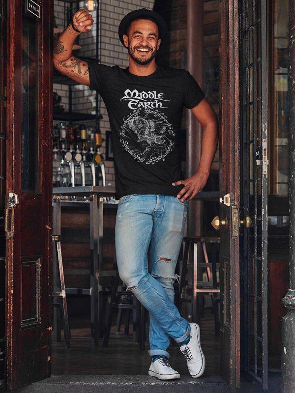 Nastrovje Potsdam The Lord Of The Rings Middle Earth Herren T-Shirt Schwarz