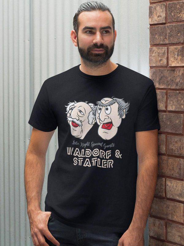 Nastrovje Potsdam The Muppets Late Night Waldorf & Statler Herren T-Shirt Schwarz