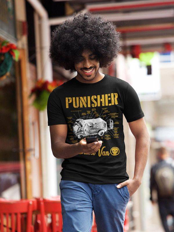 Nastrovje Potsdam The Punisher Battle Van Herren T-Shirt Schwarz