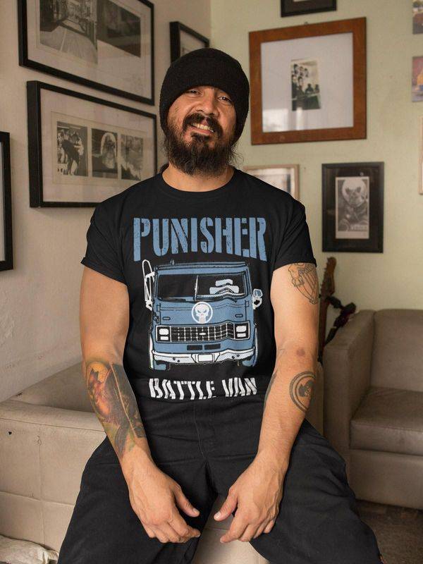 Nastrovje Potsdam The Punisher Battle Van II Herren T-Shirt Schwarz