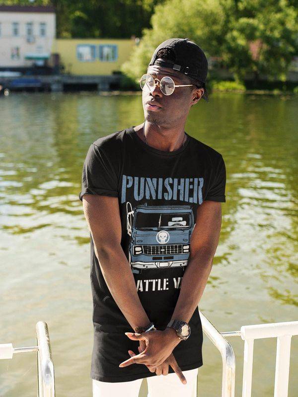 Nastrovje Potsdam The Punisher Battle Van II Herren T-Shirt Schwarz