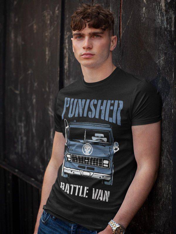Nastrovje Potsdam The Punisher Battle Van II Herren T-Shirt Schwarz