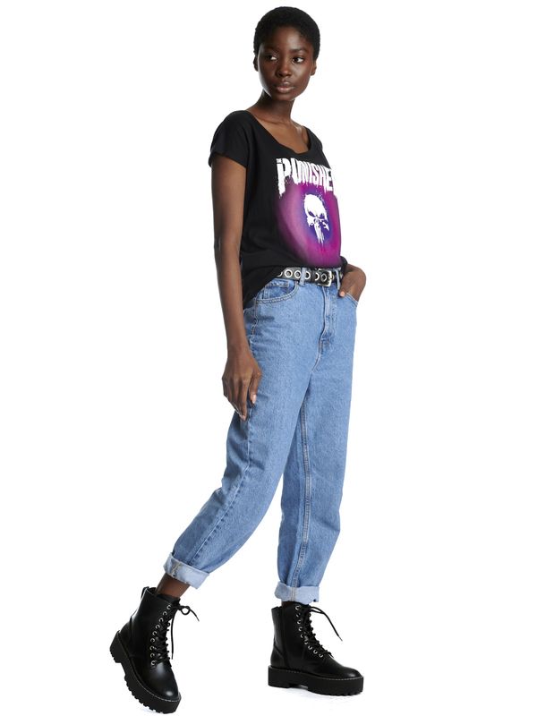 Nastrovje Potsdam The Punisher Psychedelic Warface Damen Loose-Shirt Schwarz