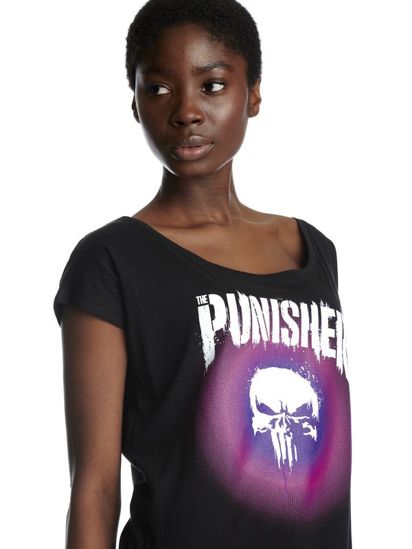 Nastrovje Potsdam The Punisher Psychedelic Warface Damen Loose-Shirt Schwarz