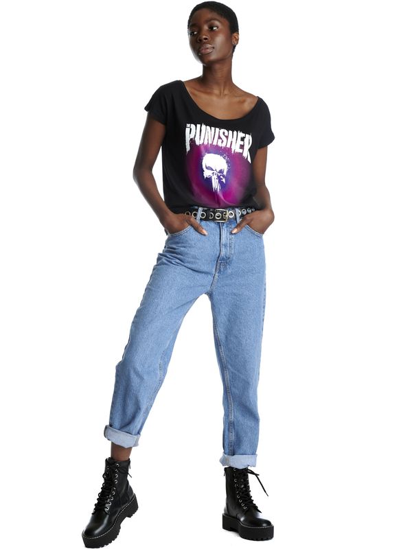 Nastrovje Potsdam The Punisher Psychedelic Warface Damen Loose-Shirt Schwarz