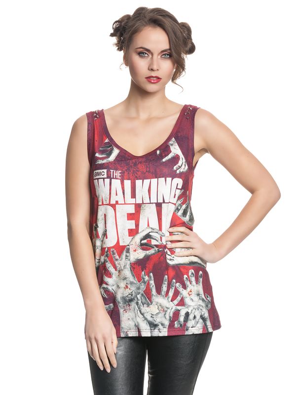 Nastrovje Potsdam The Walking Dead Walkers Hands Girl Ärmelloses Damen T-Shirt Allover-Druck
