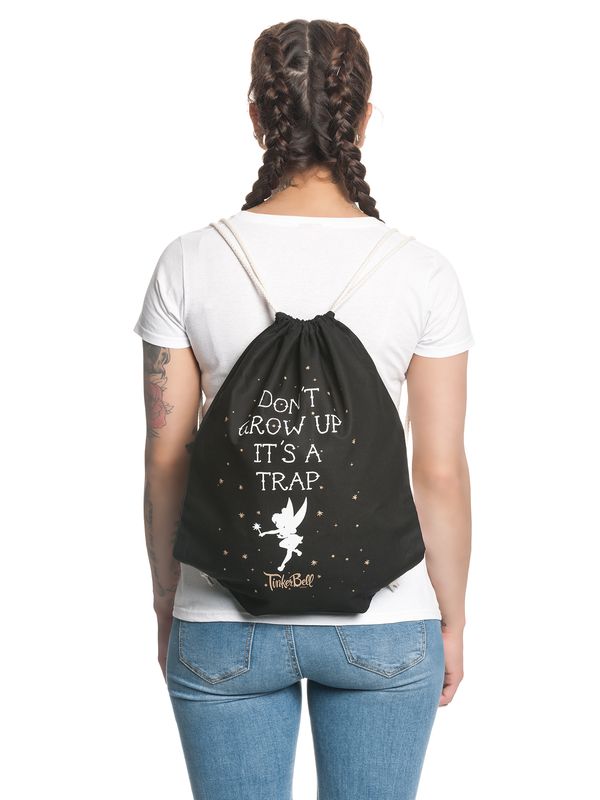 Nastrovje Potsdam Tinkerbell Don't Grow Up Gymbag Schwarz