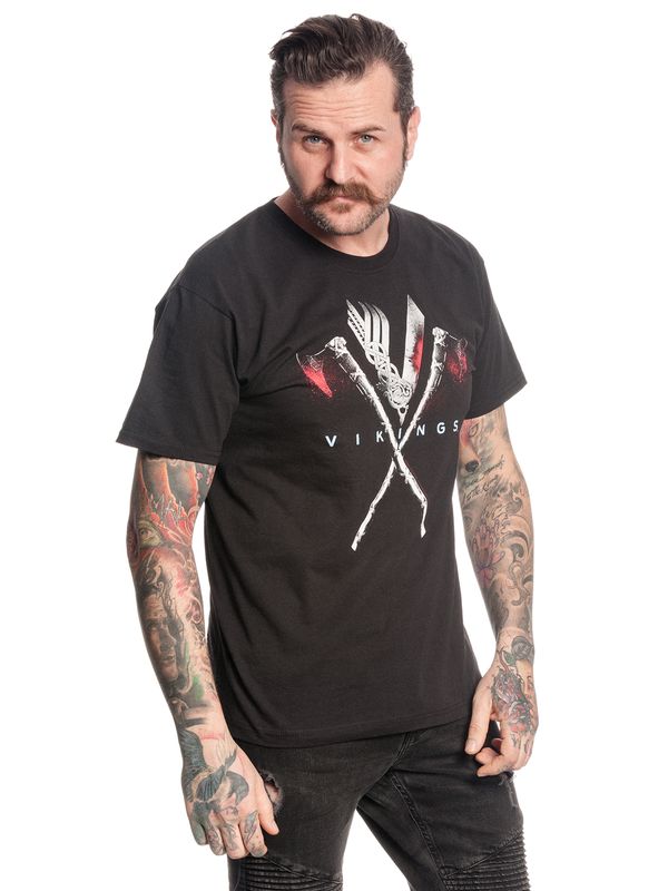 Nastrovje Potsdam Vikings Axe Herren T-Shirt Schwarz