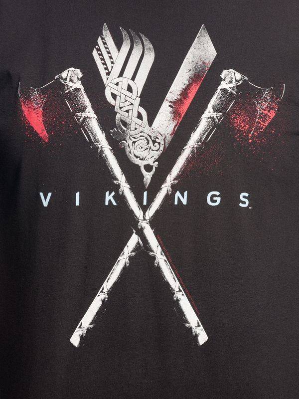 Nastrovje Potsdam Vikings Axe Herren T-Shirt Schwarz